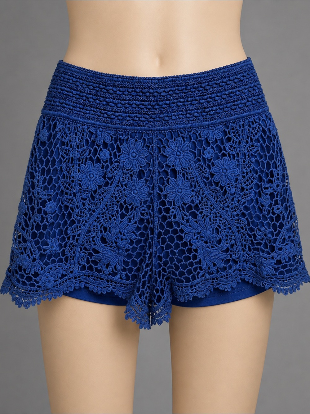 LC Lauren Conrad High Waist Blue Lace Shorts